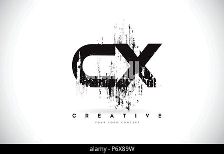 CX Letter Design with Brush Stroke and Modern 3D Look Vector ...
