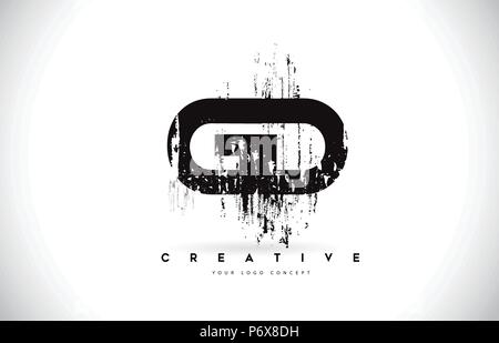 GD Letter Design with Brush Stroke and Modern 3D Look Vector ...