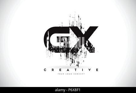 Creative Colorful GX Brush Letter Logo Design. Artistic Handwritten ...