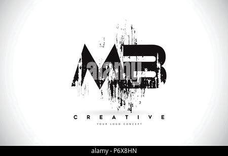 MB Letter Design with Brush Stroke and Modern 3D Look Vector ...
