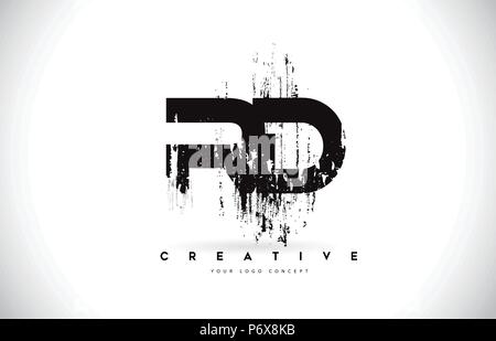 RD Letter Design with Brush Stroke and Modern 3D Look Vector ...