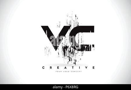 VC Letter Design with Brush Stroke and Modern 3D Look Vector ...