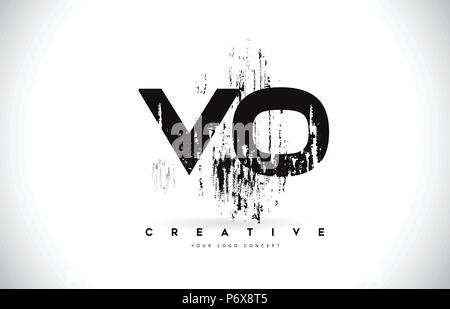 VO Letter Design with Brush Stroke and Modern 3D Look Vector ...