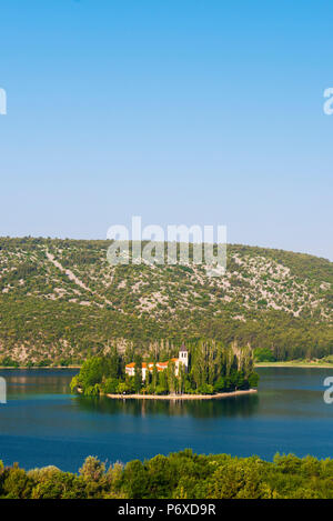 Dalmatia, Croatia, Visovac. The Roman Catholic Franciscan monastery in Krka national park Stock Photo