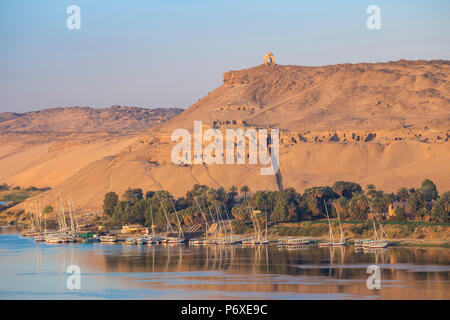 Egypt, Upper Egypt, Aswan, Tombs of the Nobles on the West Bank Stock Photo