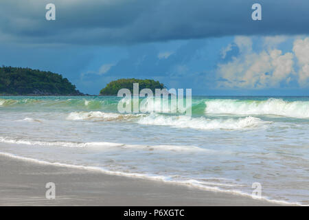 Storm on Karon Beach. Phuket Island in Thailand. Stock Photo