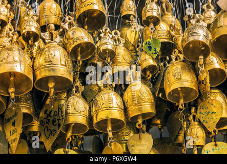 Bells in a Buddhist temple in Thailand. Stock Photo