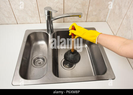 Kitchen Sink Cleaning Pipe Plunger, Unclog Kitchen Sink Plunger