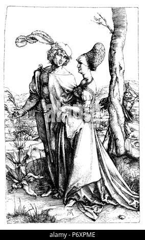 Illustration after Albrecht Durer copperplate engraving (1502) of ...