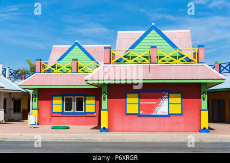 Caribbean, Netherland Antilles, Aruba, San Nicolas, Colourful shops Stock Photo