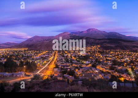 South America, Argentina, Patagonia, Rio Negro, Esquel at night