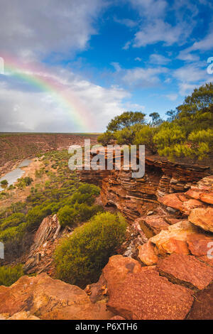 Kalbarri National Park, Kalbarri, Western Australia, Australia. Rock formation at The Loop of the Murchison River Gorge. Stock Photo