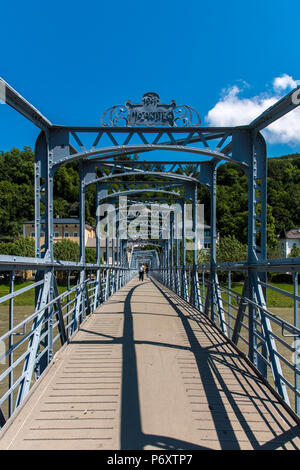 Mozartsteg bridge, Salzburg, Austria Stock Photo