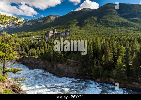 Fairmont Banff Springs Hotel and Bow River, Banff, Banff National Park ...