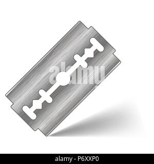Traditional Double Edge Razor Blade. Tool for Haircut and Shave. Stainless Steel Sheving Equipment. Stock Vector