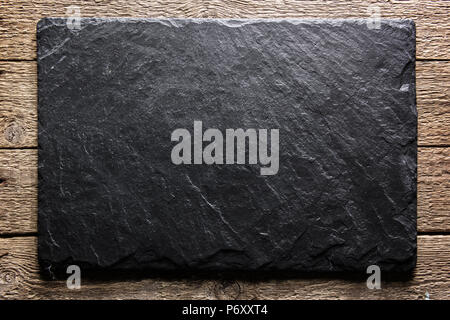 Black slate texture closeup Stock Photo