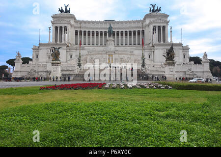 Rome, Italy - Jan 2016: People at Altare della Patria Monument in Rome, Italy Stock Photo