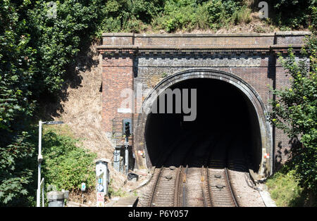 Entrance to Lewes Railway Tunnel East Sussex Stock Photo