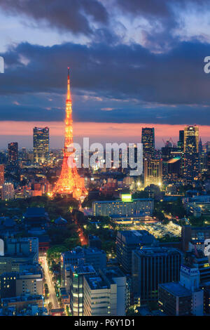 Japan, Tokyo, Tokyo Skyline and Tokyo Tower