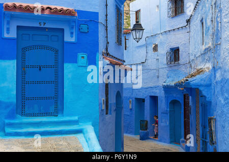 Medina, old town, Chefchaouen, Chaouen, Morocco Stock Photo