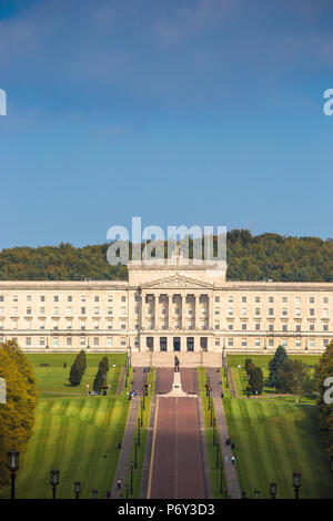 United Kingdom, Northern Ireland, Belfast, Stormont Parliament Buildings home to the Northern Ireland Assembly Stock Photo
