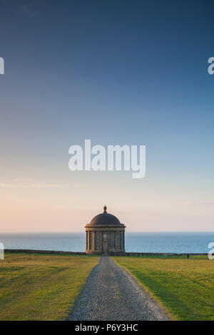 UK, Northern Ireland, County Londonderry, Downhill, Downhill Demesne, Mussenden Temple, former estate library, sunset Stock Photo