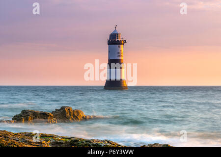 UK, Wales, Anglesey, Penmon, Black Point, Trwyn Du Lighthouse (Penmon Lighthouse) Stock Photo