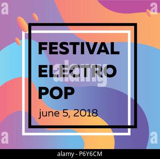 Electronic music fest and electro summer poster. Modern club party flyer. Vibrant colors. Abstract background Stock Vector