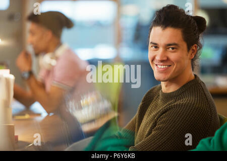 Portrait smiling, confident creative businessman Stock Photo