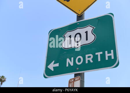 101 Freeway entrance sign Stock Photo
