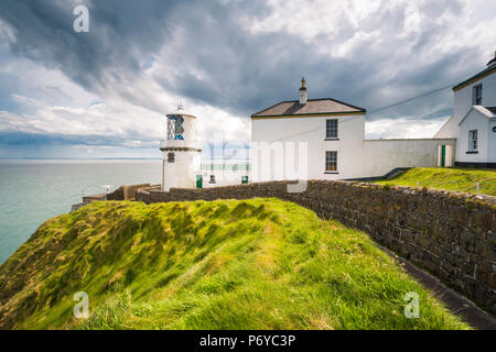 Blackhead path lighthouse, Whitehead, County Antrim, Ulster region, northern Ireland, United Kingdom. Stock Photo