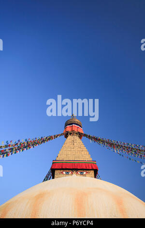 Nepal, Kathmandu, Bodhnath (Boudha) Stupa Stock Photo