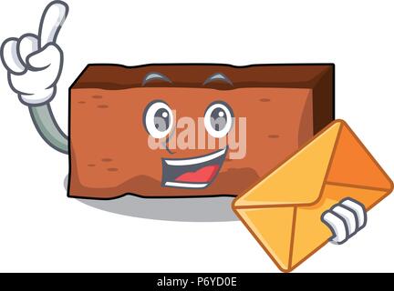 With envelope brick character cartoon style Stock Vector