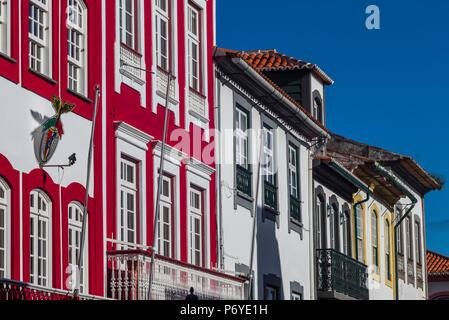 Portugal, Azores, Terceira Island, Angra do Heroismo, Rua Direita street Stock Photo