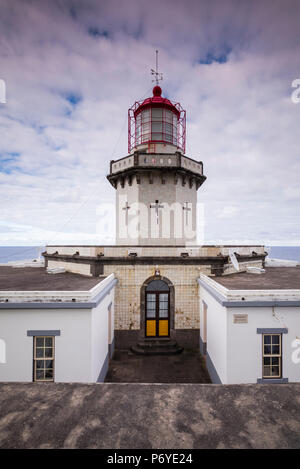 Portugal, Azores, Sao Miguel Island, Nordeste, Ponta do Arnel Lighthouse Stock Photo