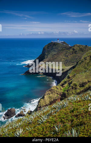 Portugal, Azores, Santa Maria Island, Ponta do Castelo, Ponta do Castelo Lighthouse Stock Photo