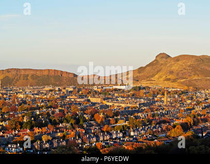 UK, Scotland, Lothian, Edinburgh, Cityscape viewed from the Blackford Hill. Stock Photo