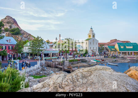 Mediterranean Harbor attraction in Tokyo Disneysea located in Urayasu, Chiba, Japan Stock Photo