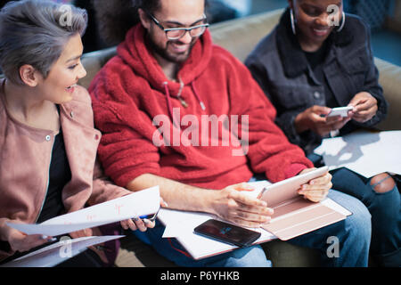 Creative business people meeting, using digital tablet Stock Photo