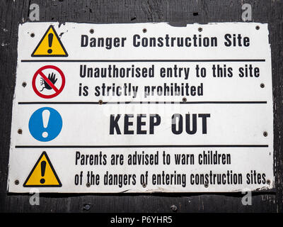Building Construction Site Danger Keep Out Sign Stock Photo