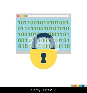 Cryptography Flat Icon Stock Vector