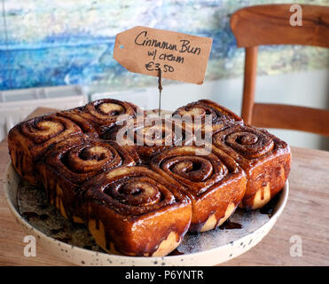 Cinnamon buns at Builin Blasta cafe, Spiddal, Co Galway, Ireland Stock Photo
