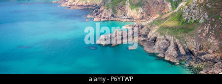 Icart point panoramic landscape, Guernsey Stock Photo