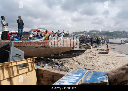 Fishing village in Accra, Ghana Stock Photo