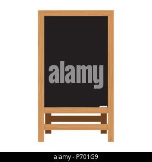 Menu Black Board. Vector illustration. Element on the theme of the restaurant business. For Chalk drawing. Realistic Wooden announcement board. Stock Vector