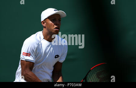 Jay Clarke on day two of the Wimbledon Championships at the All England Lawn tennis and Croquet Club, Wimbledon. Stock Photo