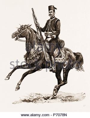 Victorian Engraving Of A Colonial Mounted Police Bring In A Prisoner 