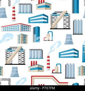 Industrial factory seamless pattern. Stock Vector