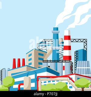 Industrial factory background. Stock Vector