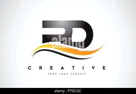 RD Letter Design with Brush Stroke and Modern 3D Look Vector ...